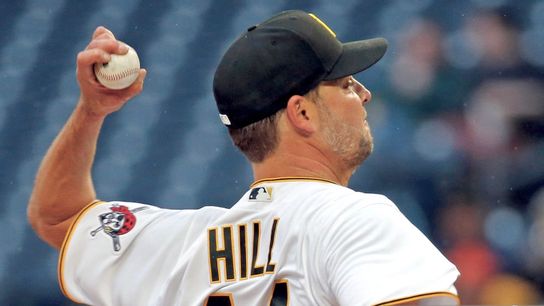 Freeze Frame: Hedges' 'perfect timing' for a mound visit taken at PNC Park (Pirates)